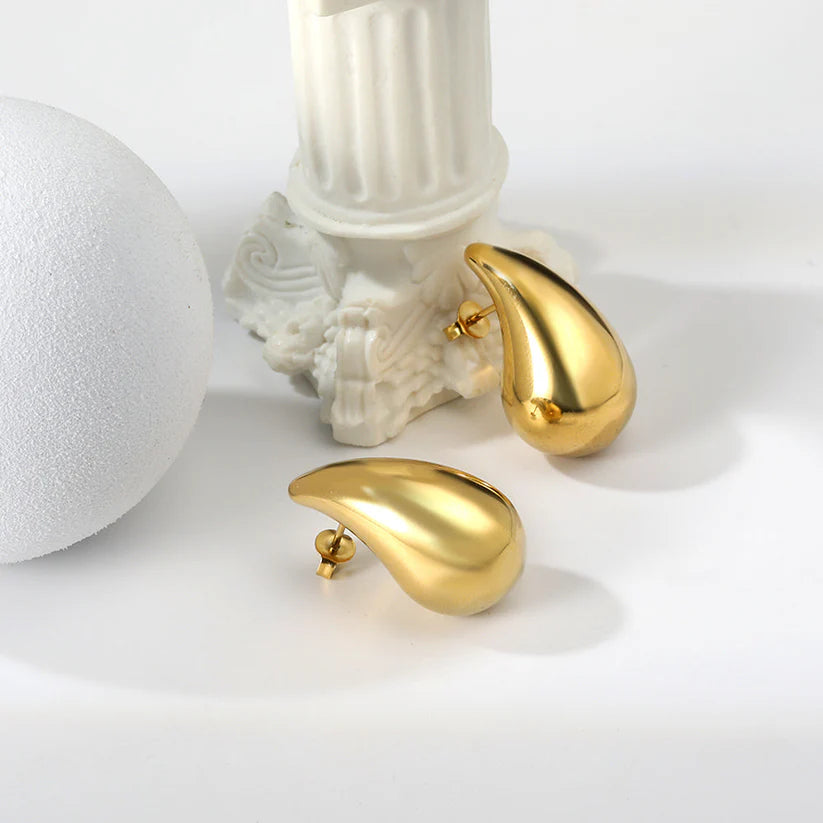 Aurora Sculptural Teardrop Earrings -18k Gold Plated