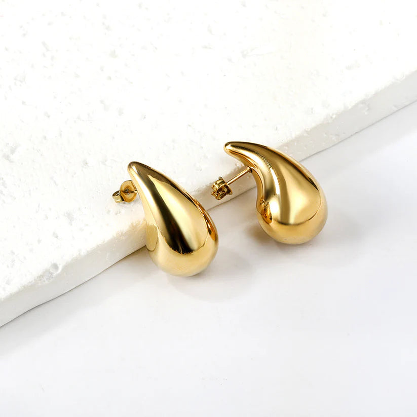 Aurora Sculptural Teardrop Earrings -18k Gold Plated