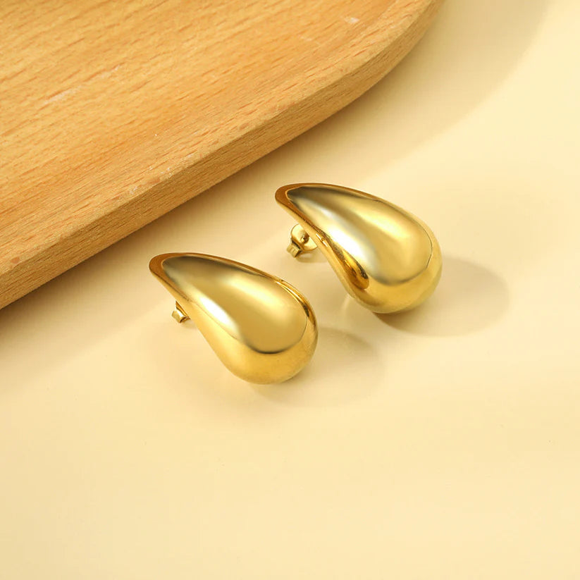 Aurora Sculptural Teardrop Earrings -18k Gold Plated