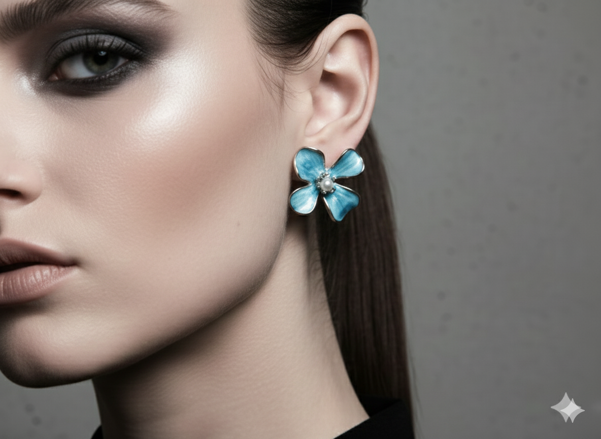 Azure Petal Sculptural Earrings