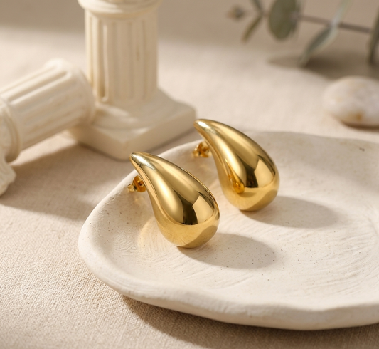 Aurora Sculptural Teardrop Earrings -18k Gold Plated