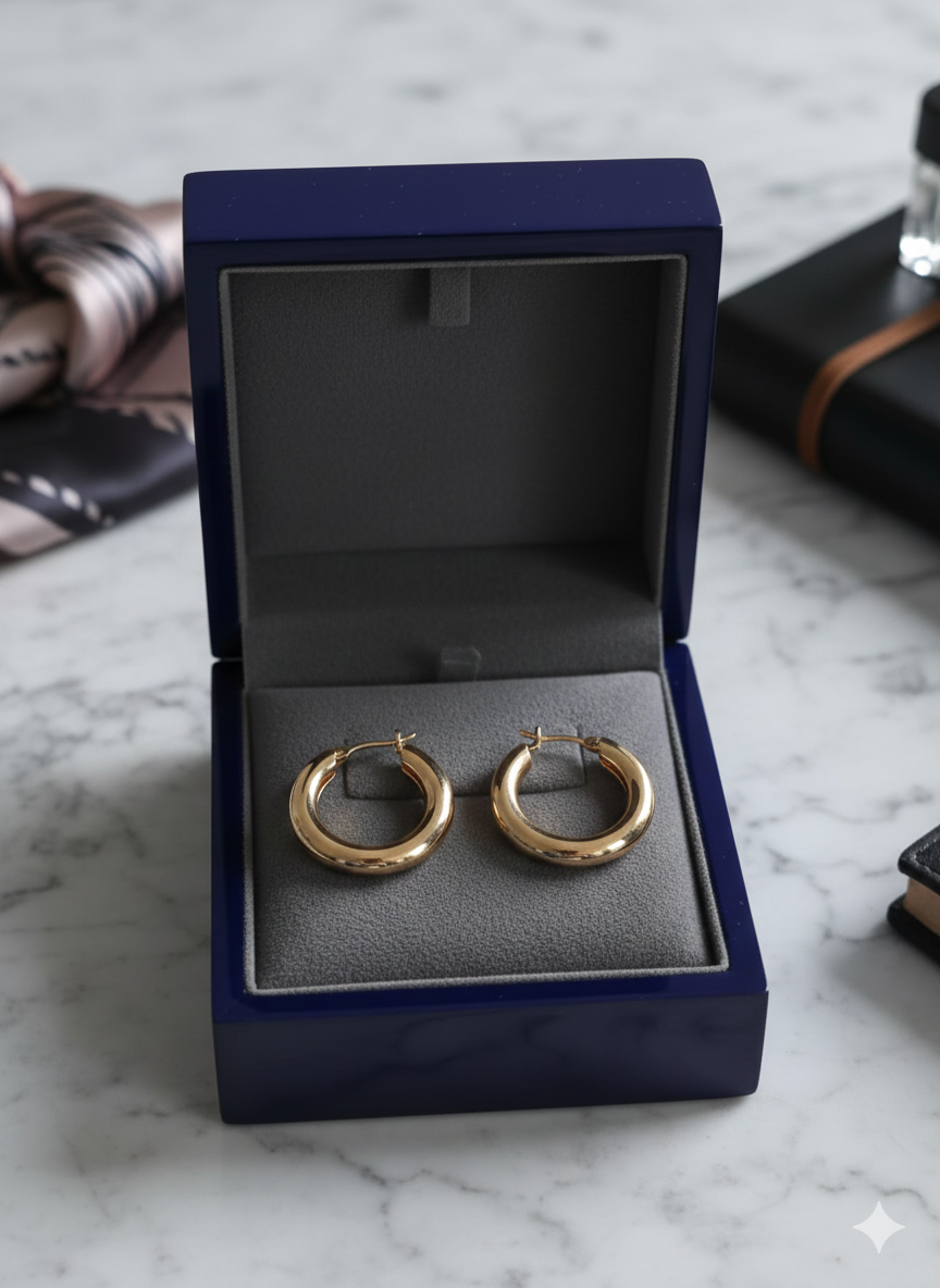 Timeless Bold Gold-Tone Hoop Earrings