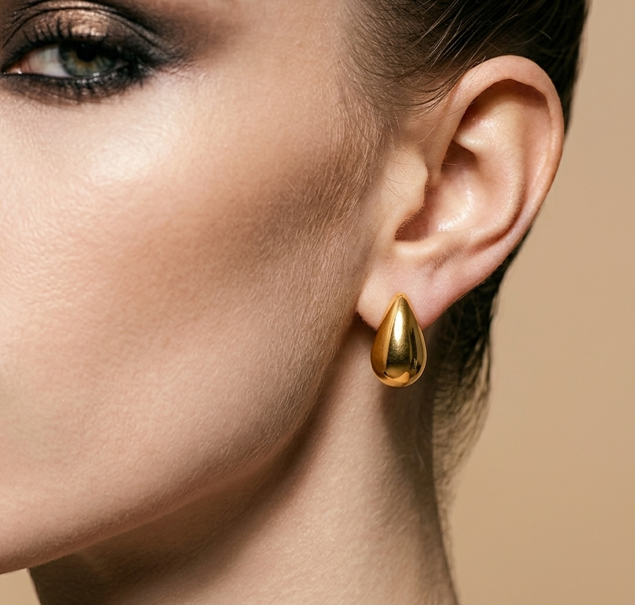 Aurora Sculptural Teardrop Earrings -18k Gold Plated
