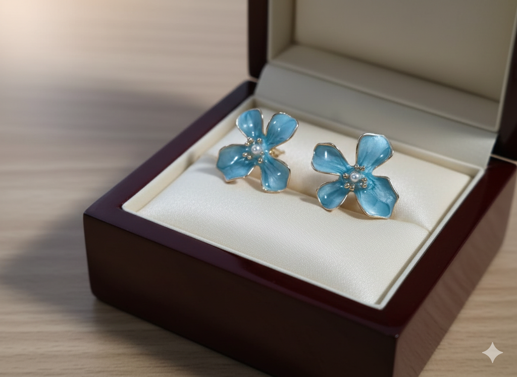 Azure Petal Sculptural Earrings