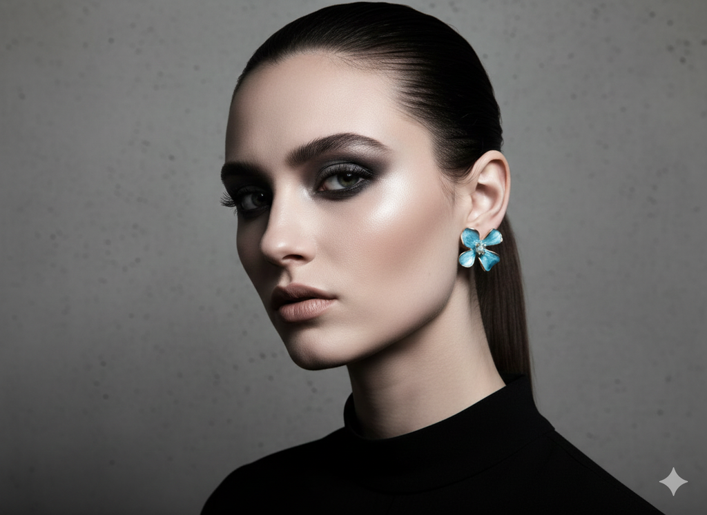 Azure Petal Sculptural Earrings