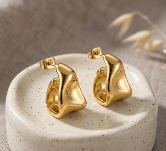 The Sculptural Molten Hoop | Organic 18K Gold Plated