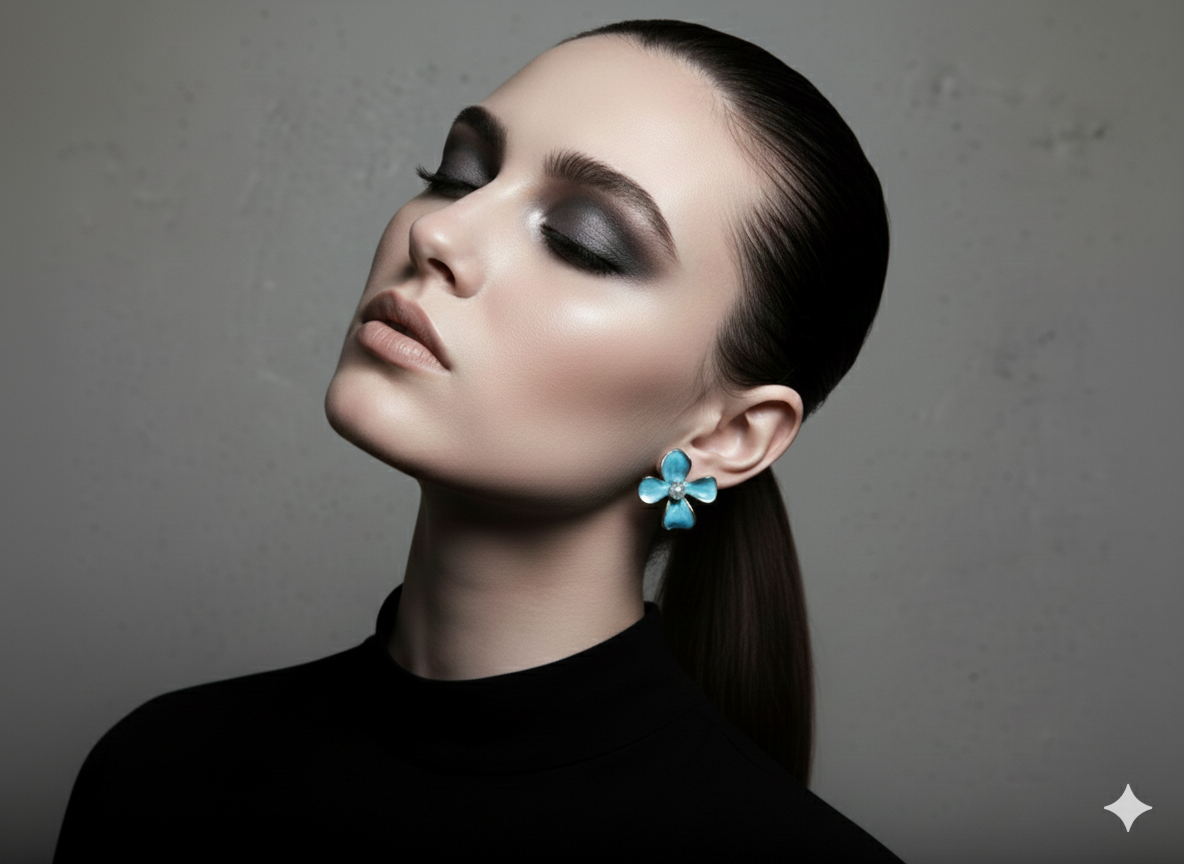 Azure Petal Sculptural Earrings