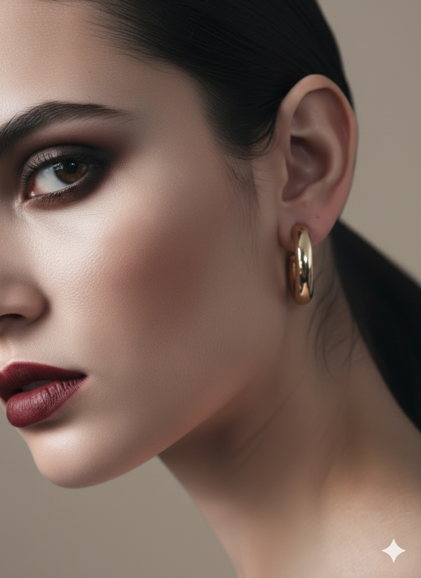 Timeless Bold Gold-Tone Hoop Earrings