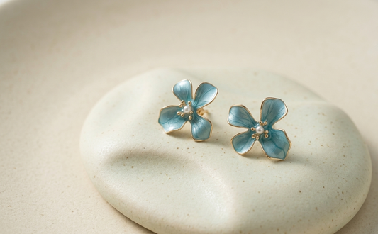 Azure Petal Sculptural Earrings
