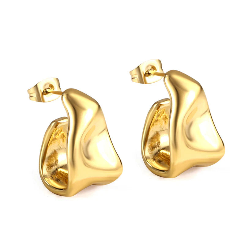 The Sculptural Molten Hoop | Organic 18K Gold Plated
