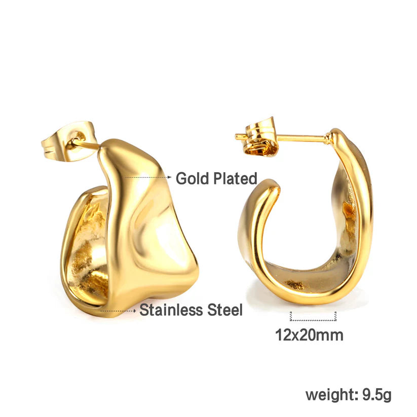 The Sculptural Molten Hoop | Organic 18K Gold Plated
