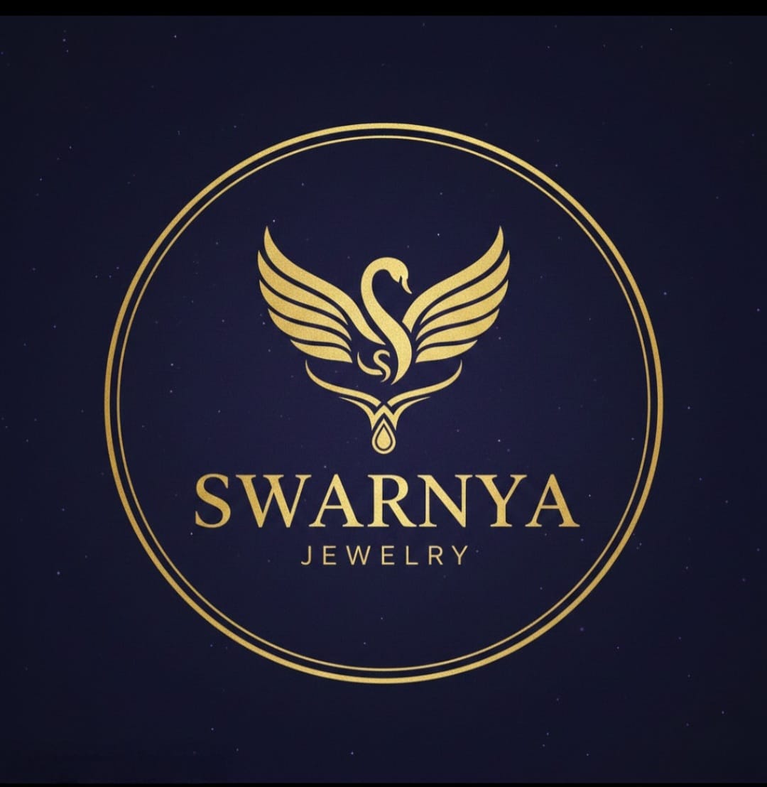 Swarnya Jewelry logo on a dark blue background