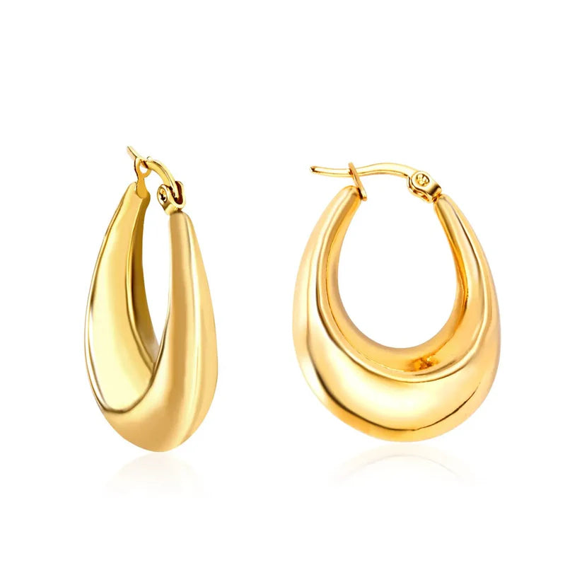 Aria Chunky Teardrop Hoops – 18K Gold Plated